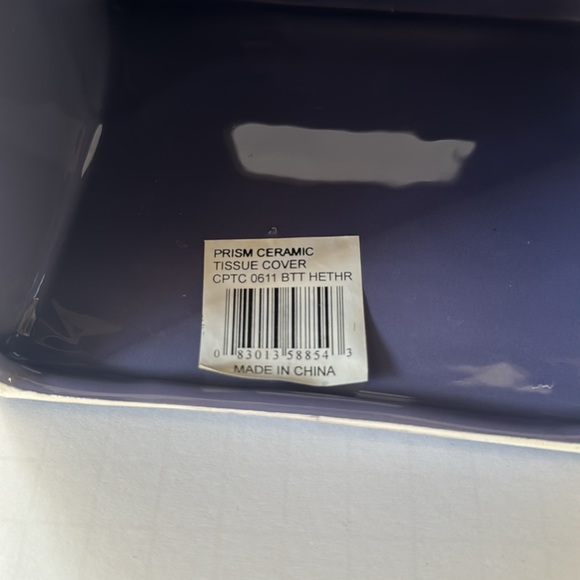 Croscill Kleenex Tissue Cover Cube Purple & Off White Prism Ceramic - Picture 6 of 7